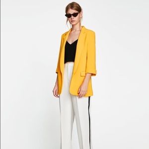 NWOT Zara yellow long blazer